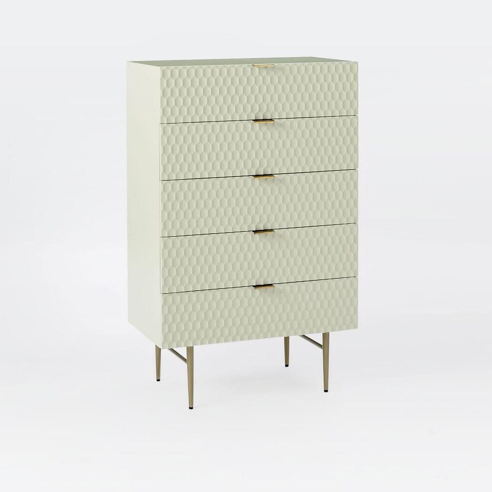 Audrey 5Drawer Dresser Parchment West Elm UK